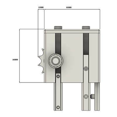 56-040-1 MODULAR SOLUTIONS DOOR PART<BR>90MM X 90MM CHAIN PULLY - ANSI 40 ROLLER CHAIN